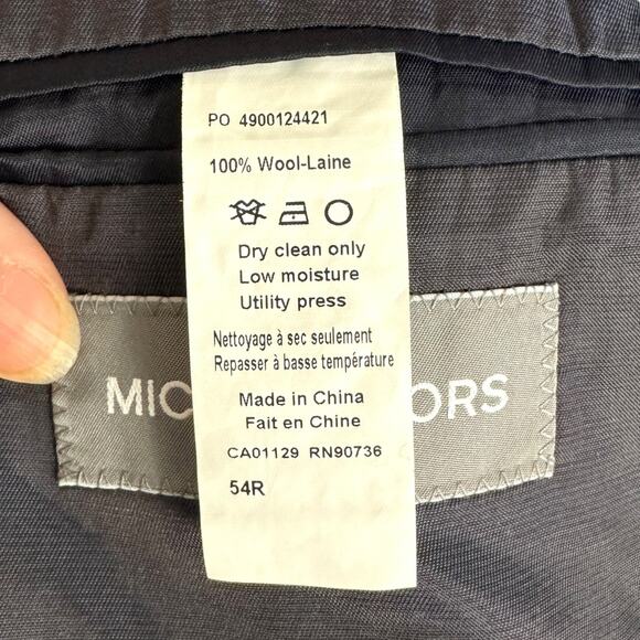 Michael Kors Blue Plaid 100% Wool Two Button Double Vented Blazer Men's Size 54R - Picture 12 of 12